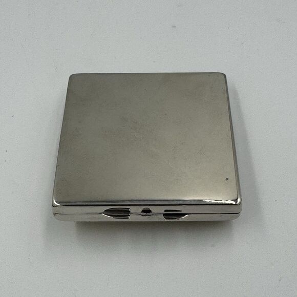 Double Mirror Compact Yellow Enamel On Silvertone Square Case Lemons Vintage - Picture 3 of 3